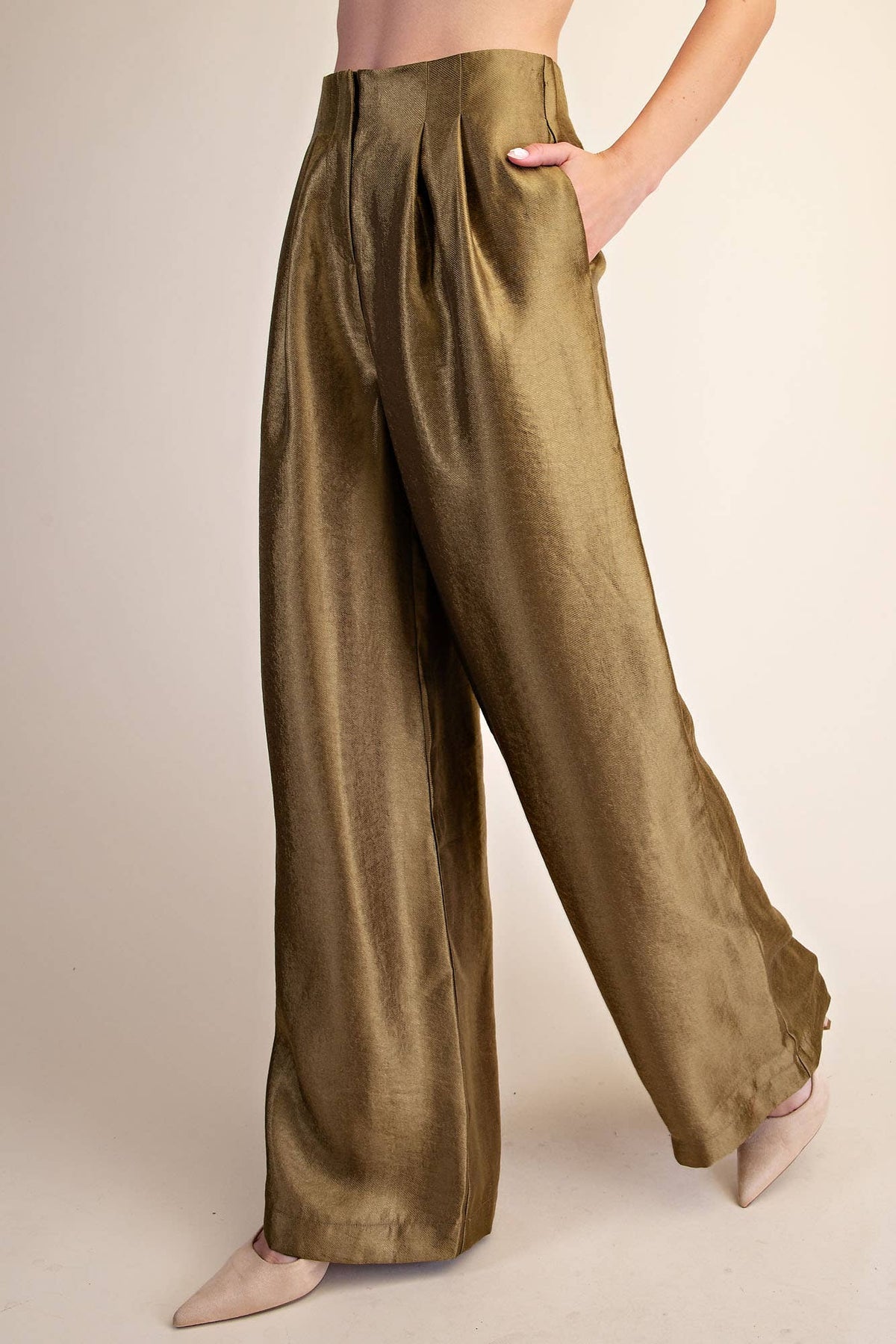 High-Waist Pleated Pants
