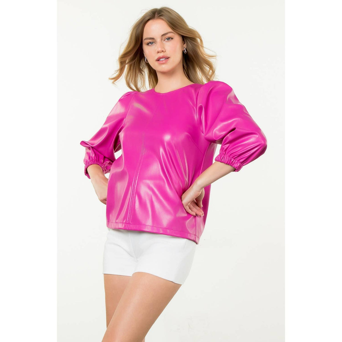 Long Sleeve Leather Top