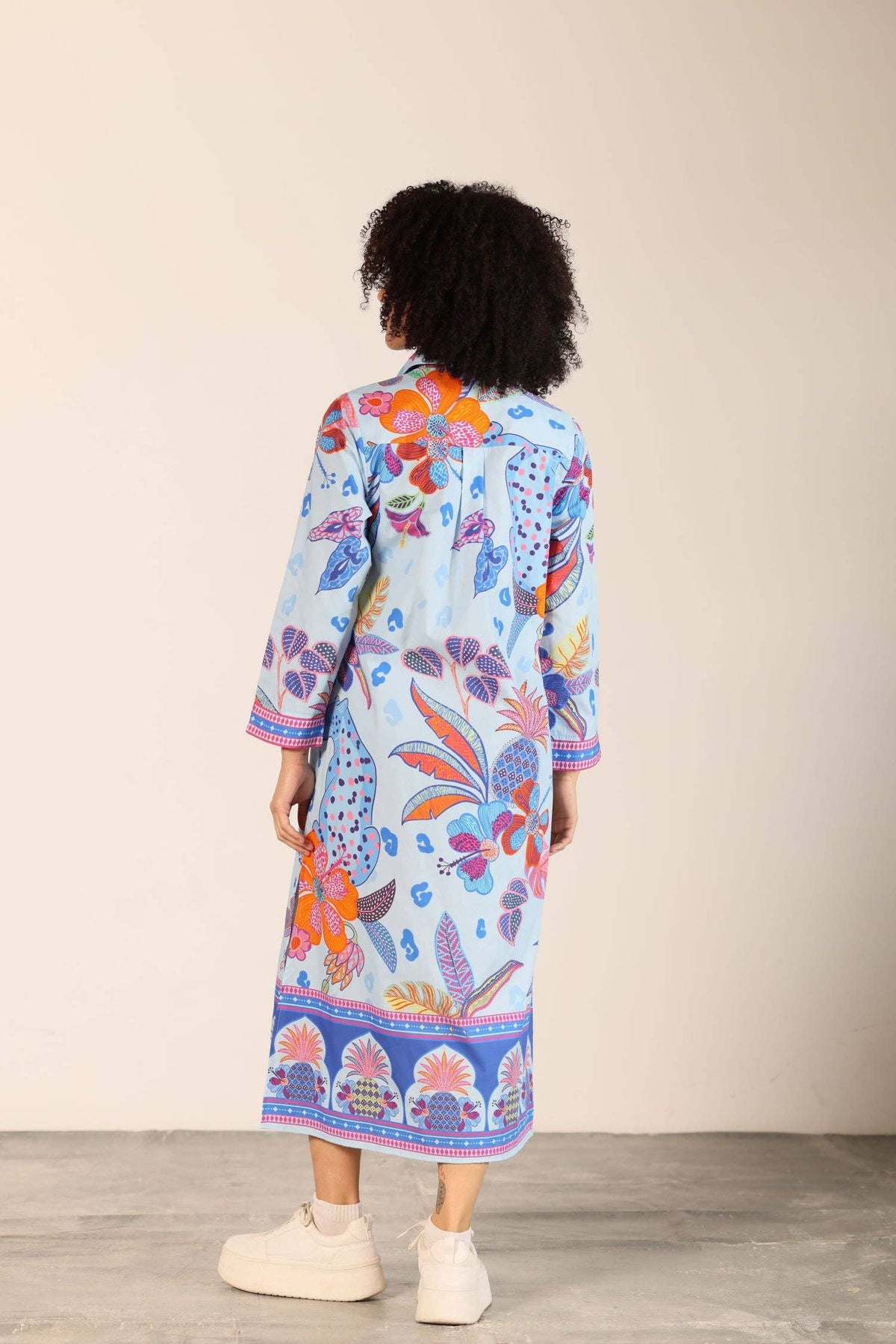 AZURE SAFARI ELIZA MIDI SHIRT DRESS