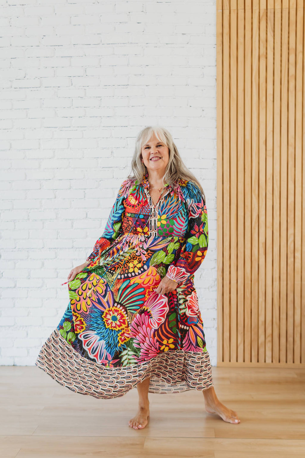 Fiesta Floral Side-Tie Ruffle Dress