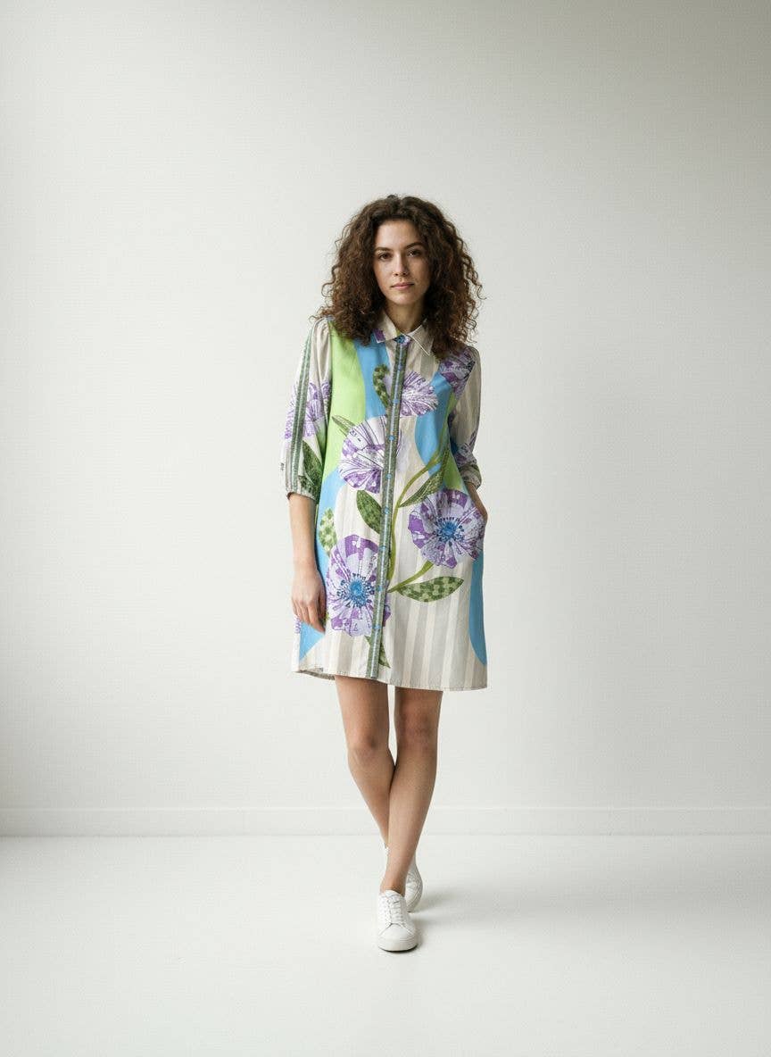 LAVENDER BLOOM AVA SHIRT DRESS