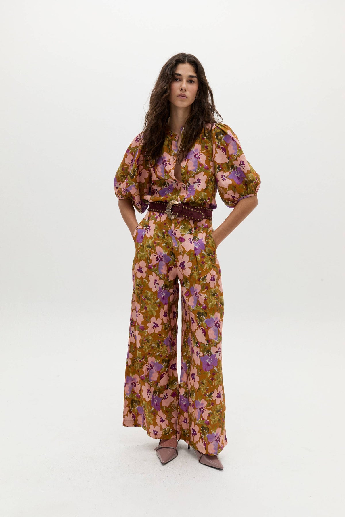 Culotte Linen Pants - Marly Print