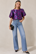 Farrah Jacquard Floral Joi Bubble Top
