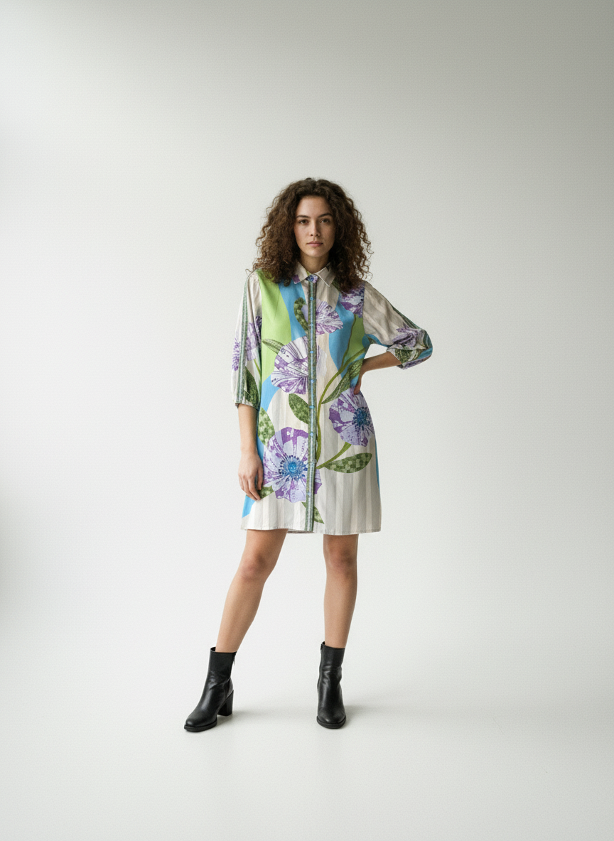 LAVENDER BLOOM AVA SHIRT DRESS