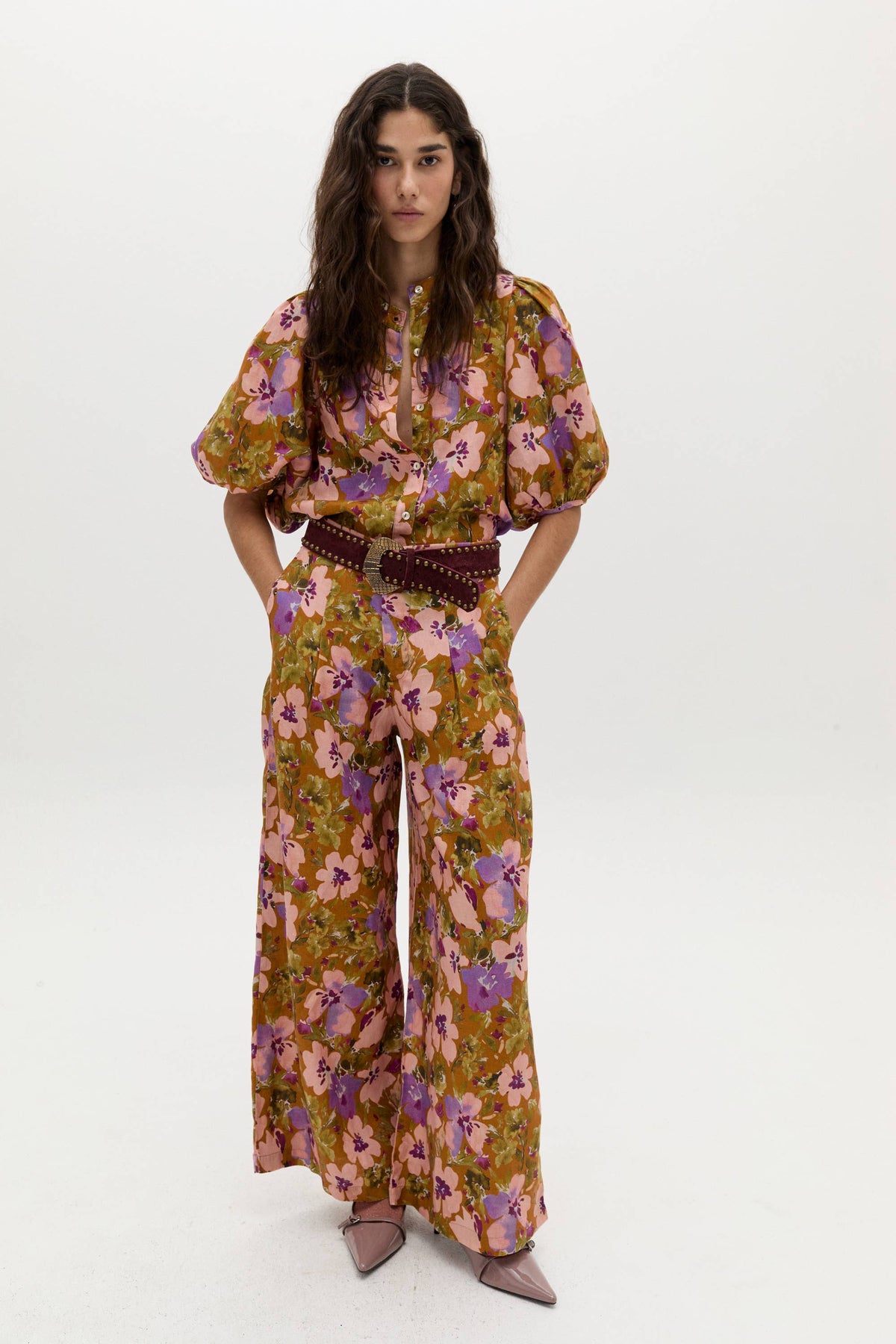 Culotte Linen Pants - Marly Print
