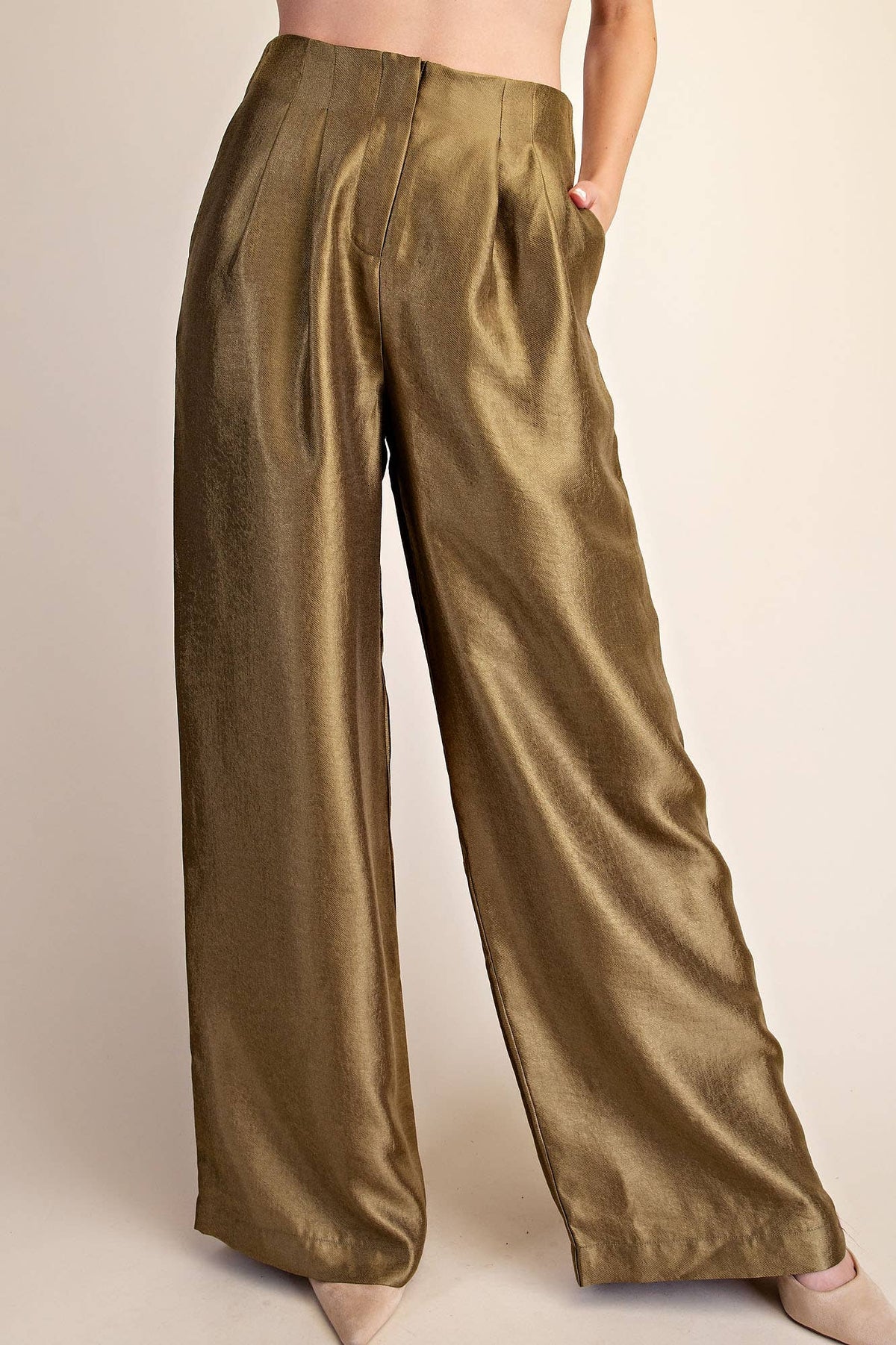 High-Waist Pleated Pants