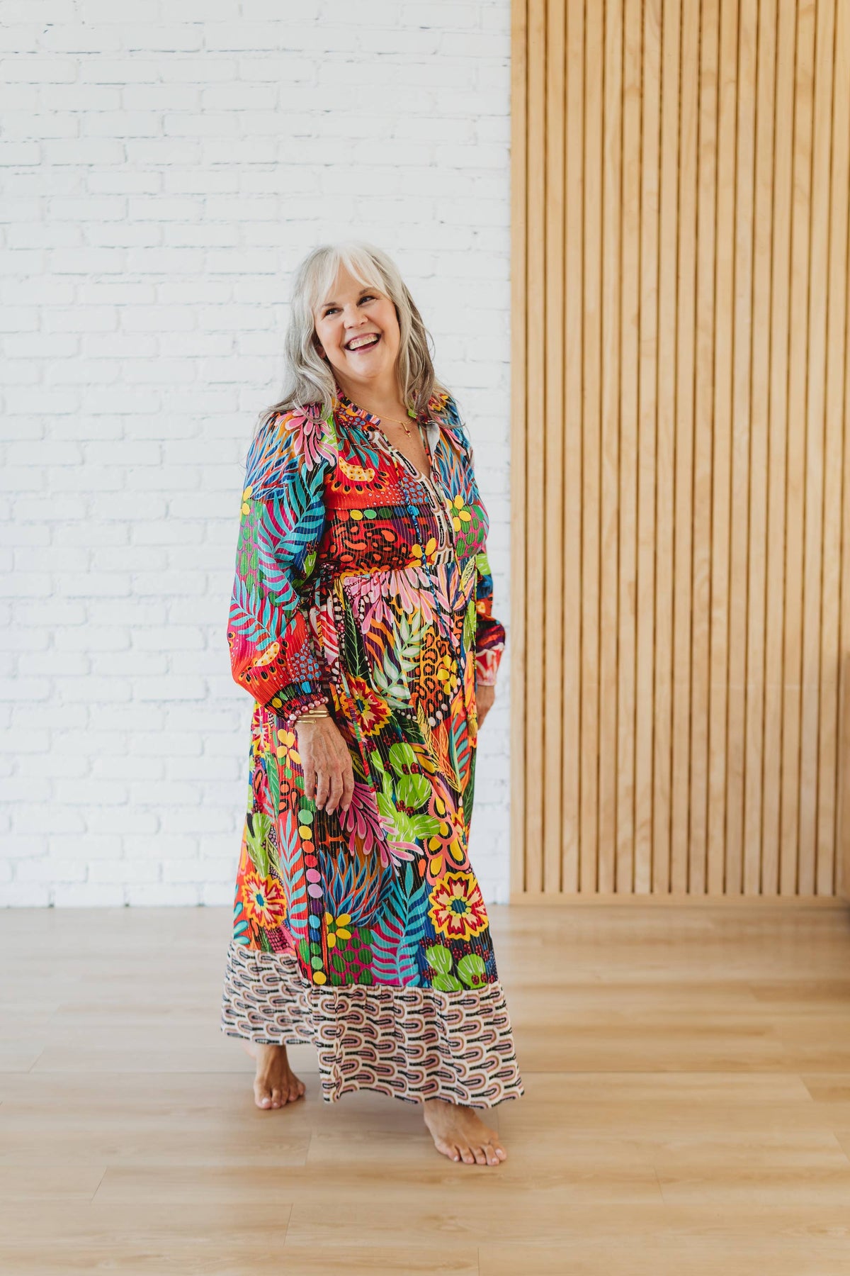 Fiesta Floral Side-Tie Ruffle Dress